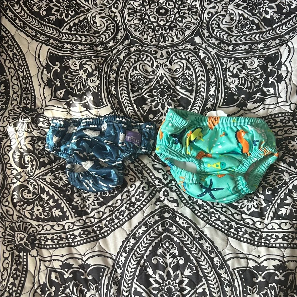 Kids Swim Diaper Set - Blue and Green